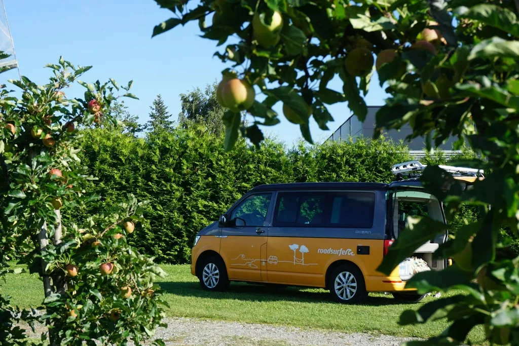 Camping bei Bodensee-Apfelbäumen