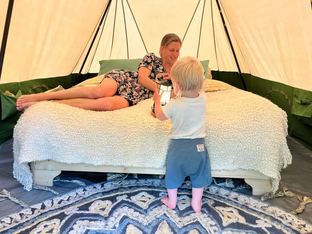 Off-Grid Glamping Tent in a Secluded Forest Spot