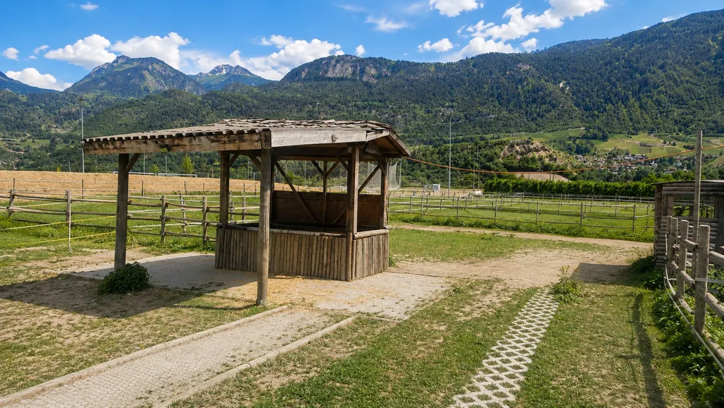 Vue sur les Alpes & chevaux