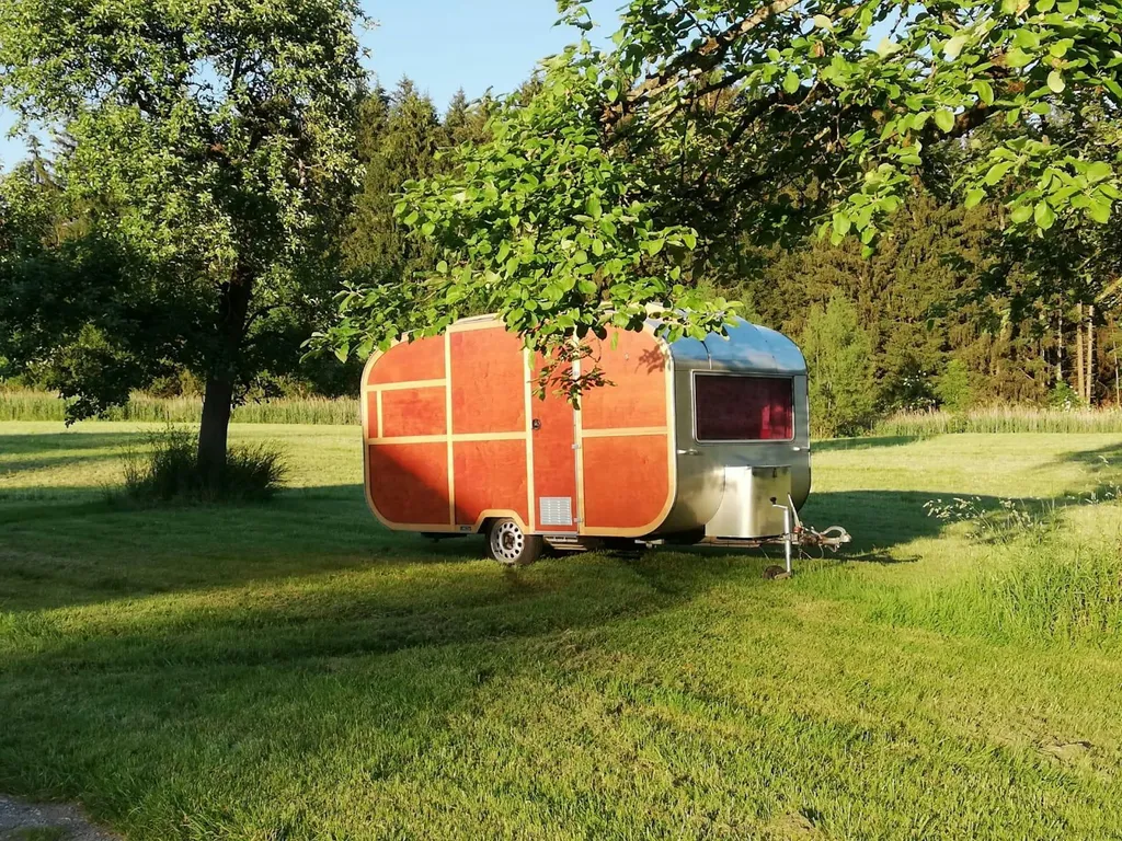 Zwischen Obstbäumen mit Waldblick