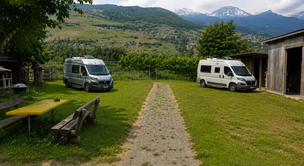 Vue sur les Alpes & chevaux