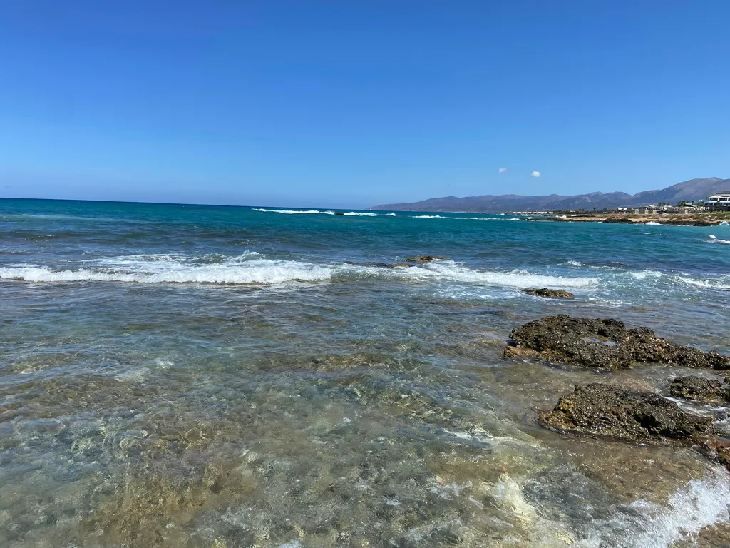 Südkreta, Olivenhain mit Meerblick