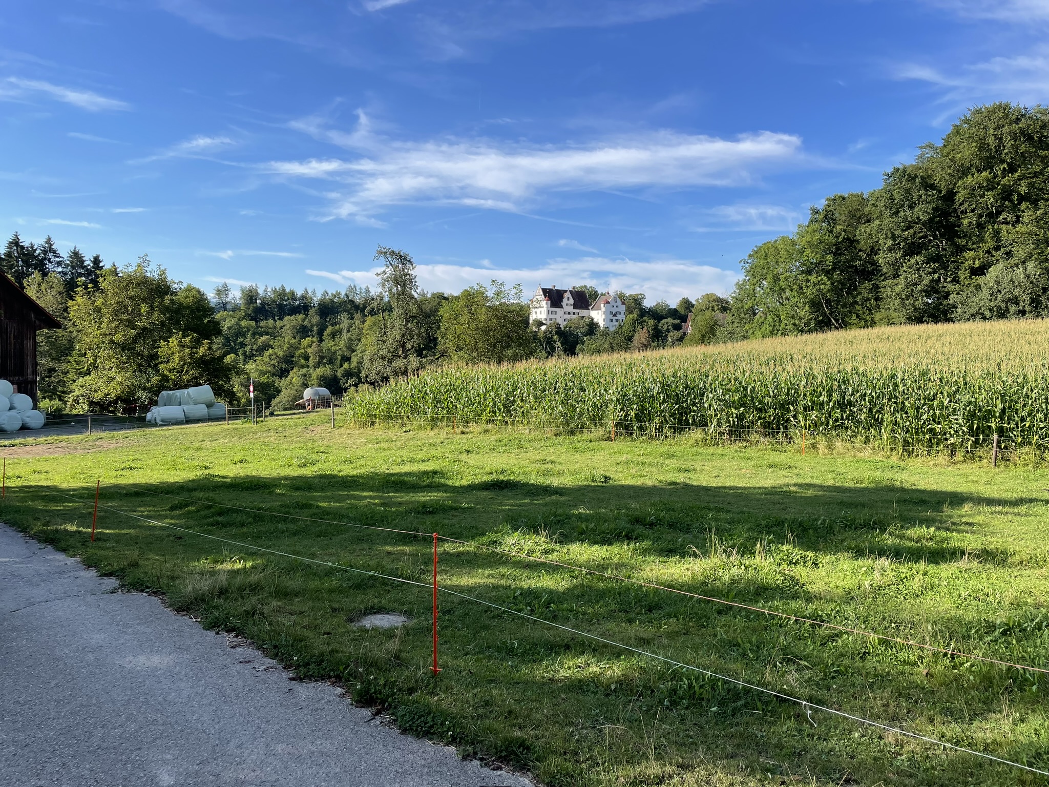 Campen auf dem Bio Bauernhof mit dem Zelt und Velo