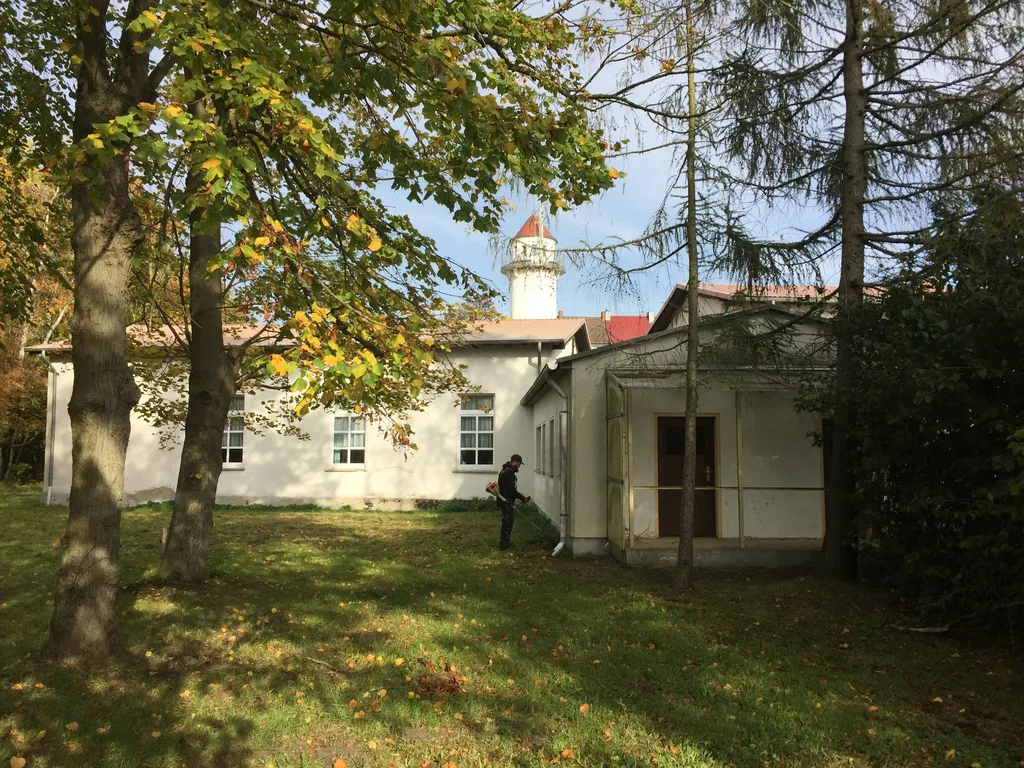 Gartenwiese an kleinem Naturhafen