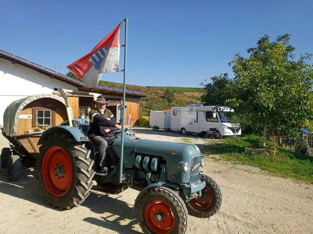 Idyllischer Platz beim Bio-Weingut
