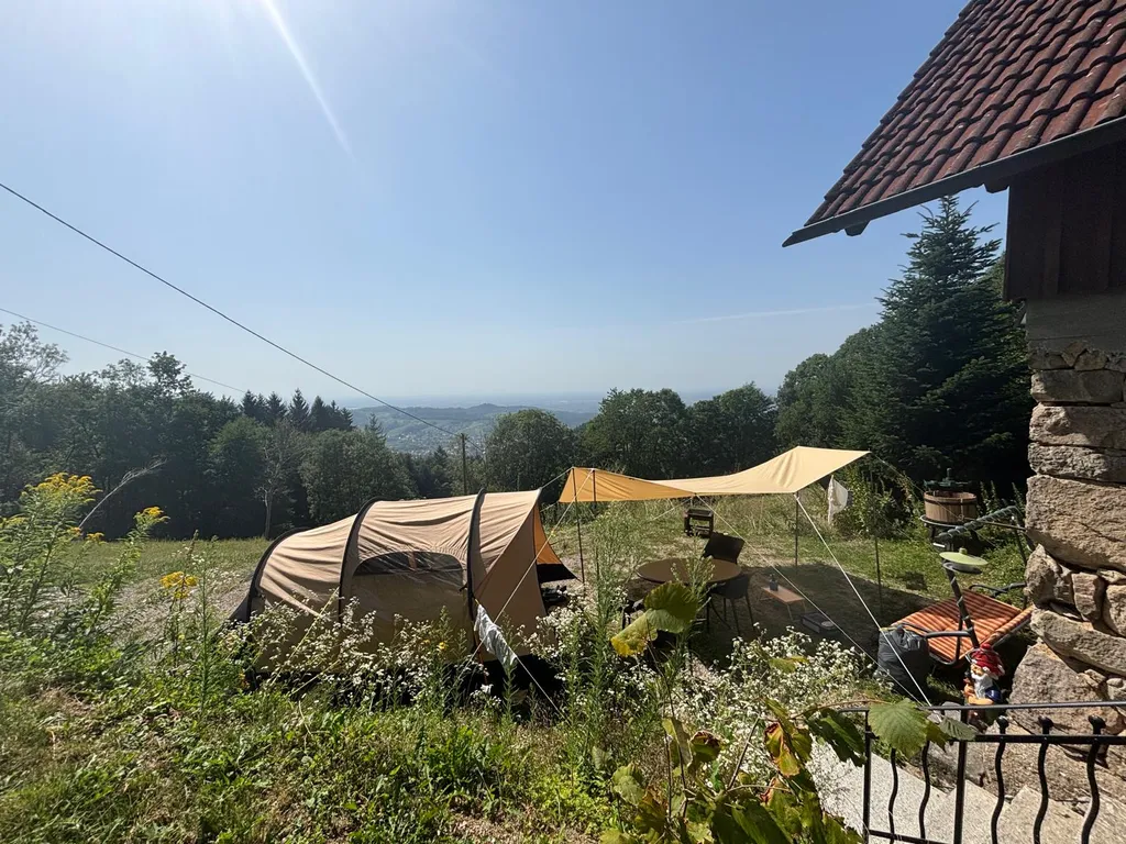 Stellplatz mit Ausblick in die Rheinebene