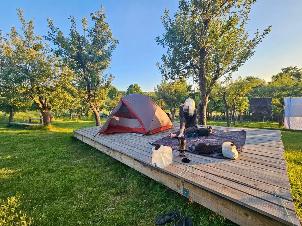 Zelten im Apfelwald