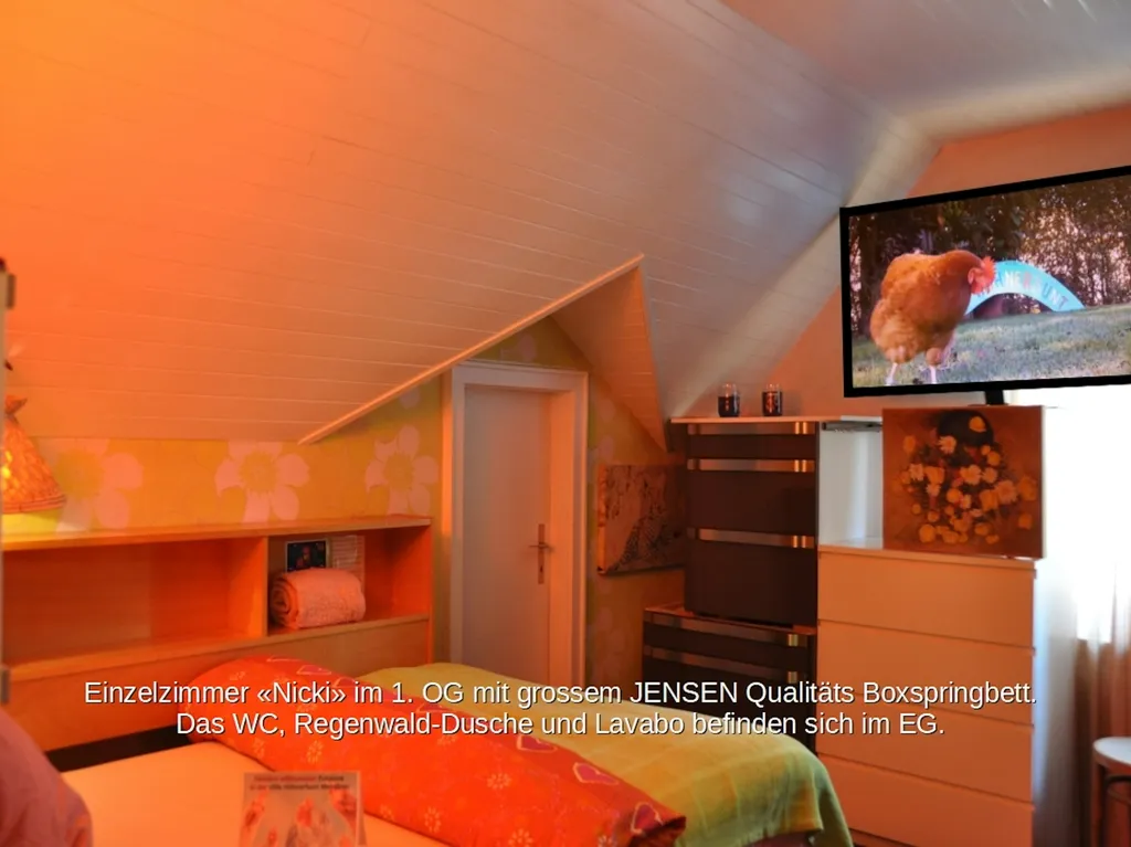 Einzelzimmer NICKI Villa Hühnerbunt