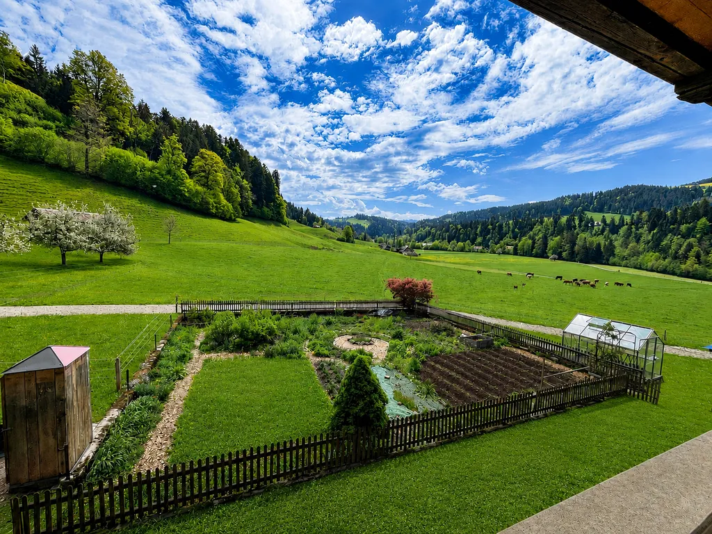 Deine Aussicht ins Grüne und ev. auf unsere Mutterkuhherde🪟