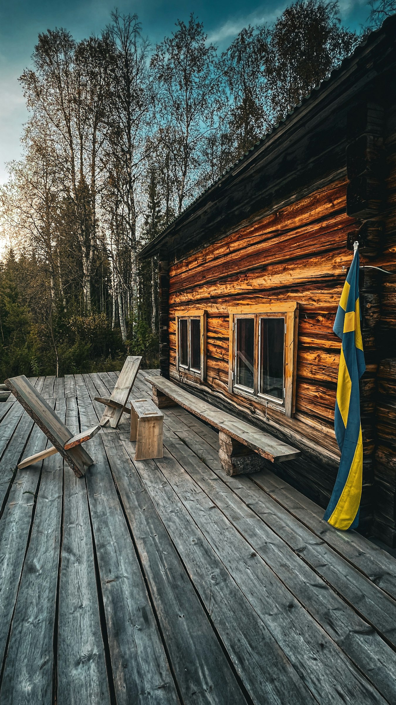 Gemütliche Blockhütte in Lappland