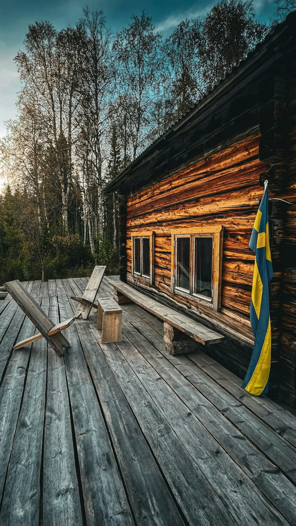 Gemütliche Blockhütte in Lappland