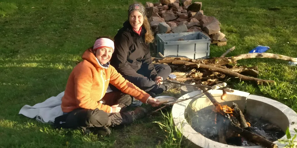 Blumenwiese mit Fernsicht im Naheland