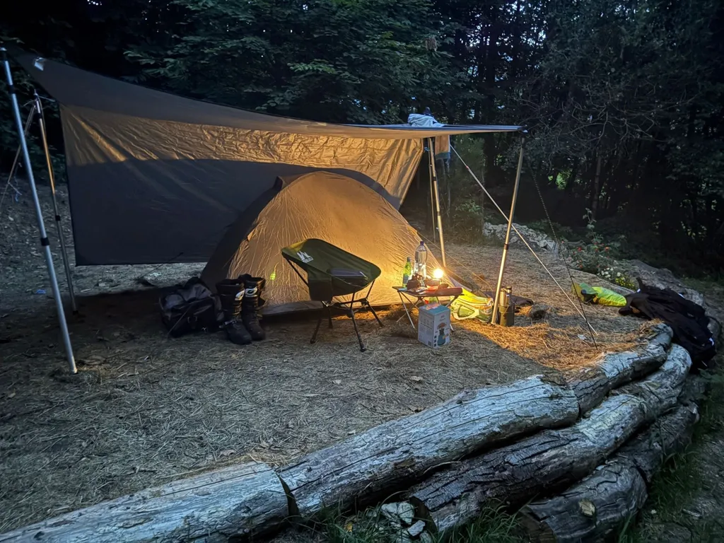 your campsite, one year ago by night