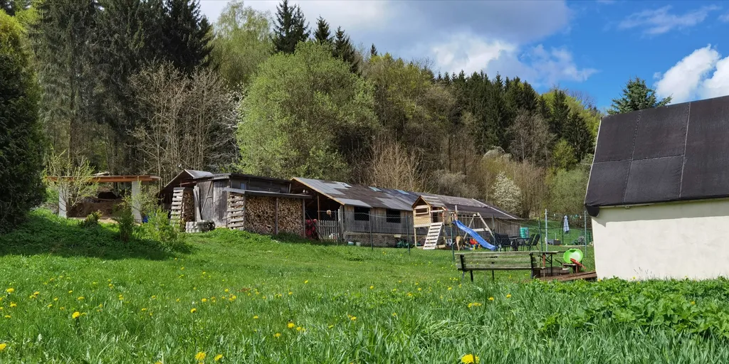 kleine Wiese am Ortsrand direkt am Wald