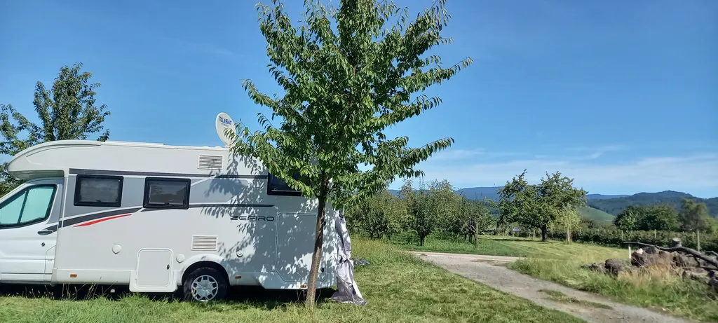 Stellplatz auf Streuobstwiese am Dorfrand