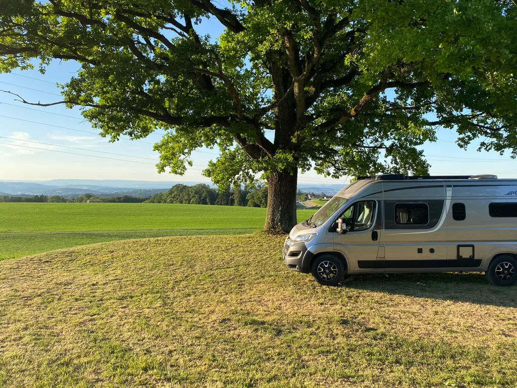 Stellplatz mit Aussicht.