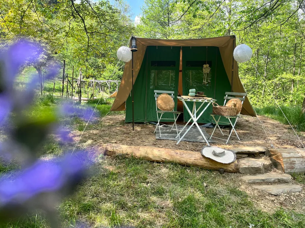 Off-Grid Glamping Tent in a Secluded Forest Spot