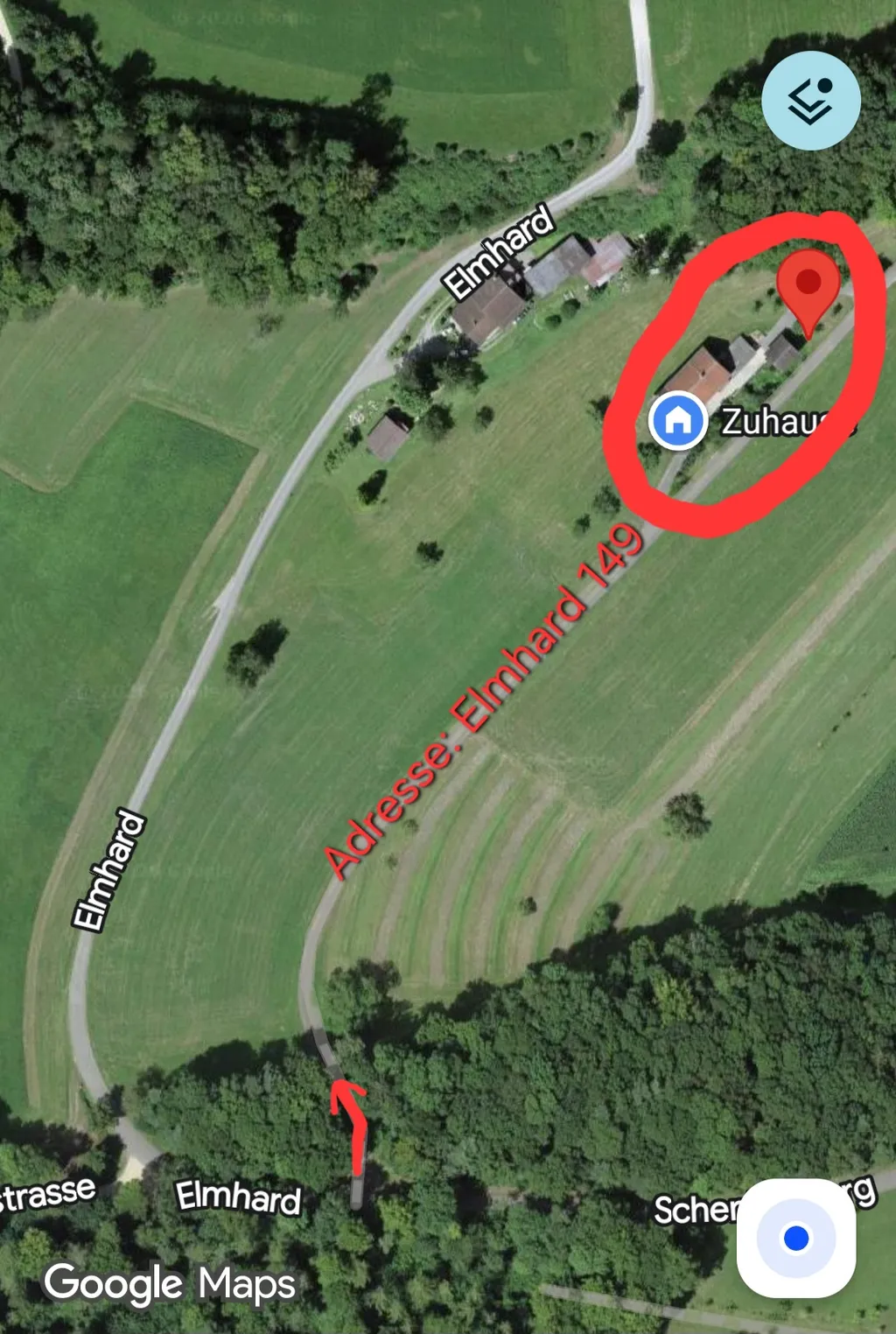 Falls vorbeigefahren Bitte NICHT beim Nachbar wenden oder parken. An der nächsten Kreuzung kann man auch gut wenden.