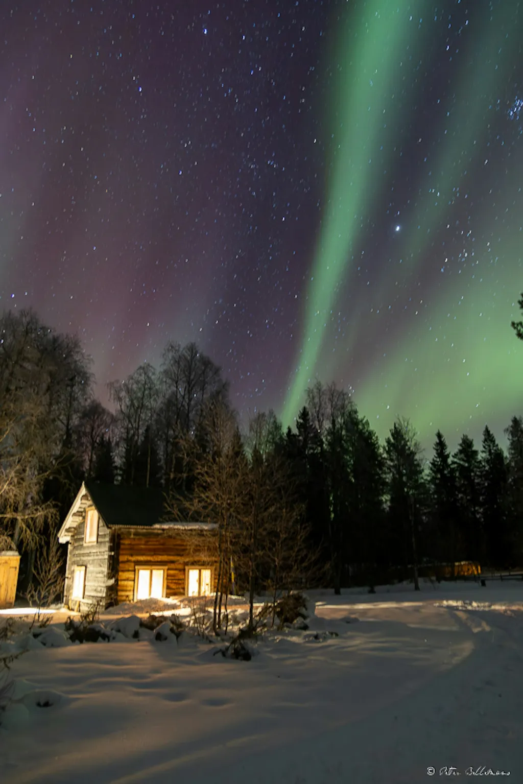 Gemütliche Blockhütte in Lappland