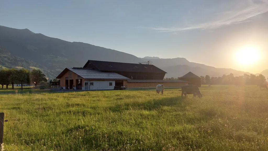 Stellplatz im Tal, mit Bergblick
