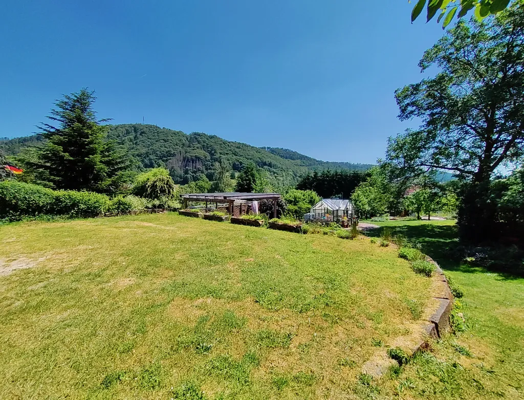 Plätzchen mit Blick auf grüne Berge
