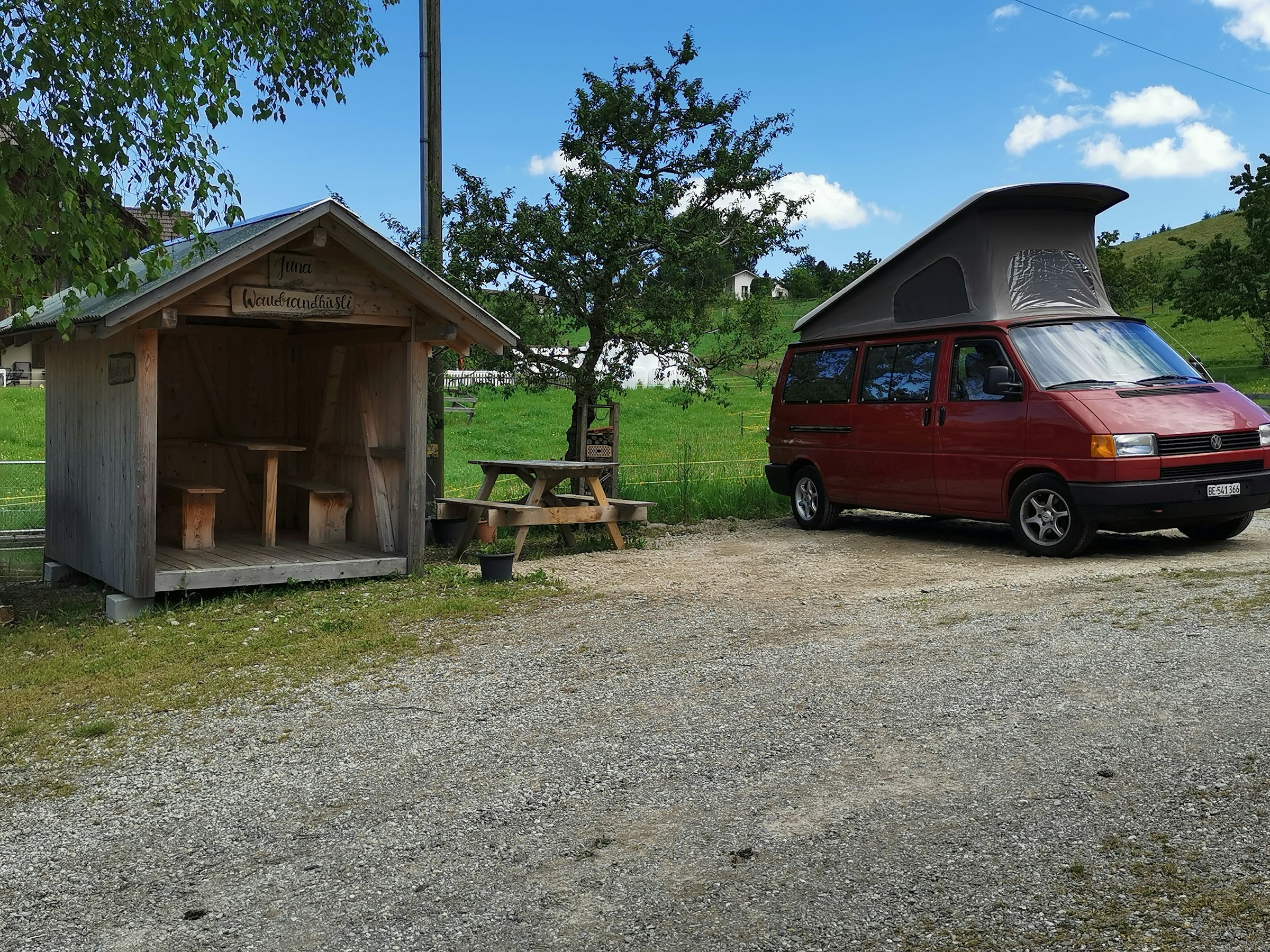 Stellplatz in Weiler mit Abendsonne