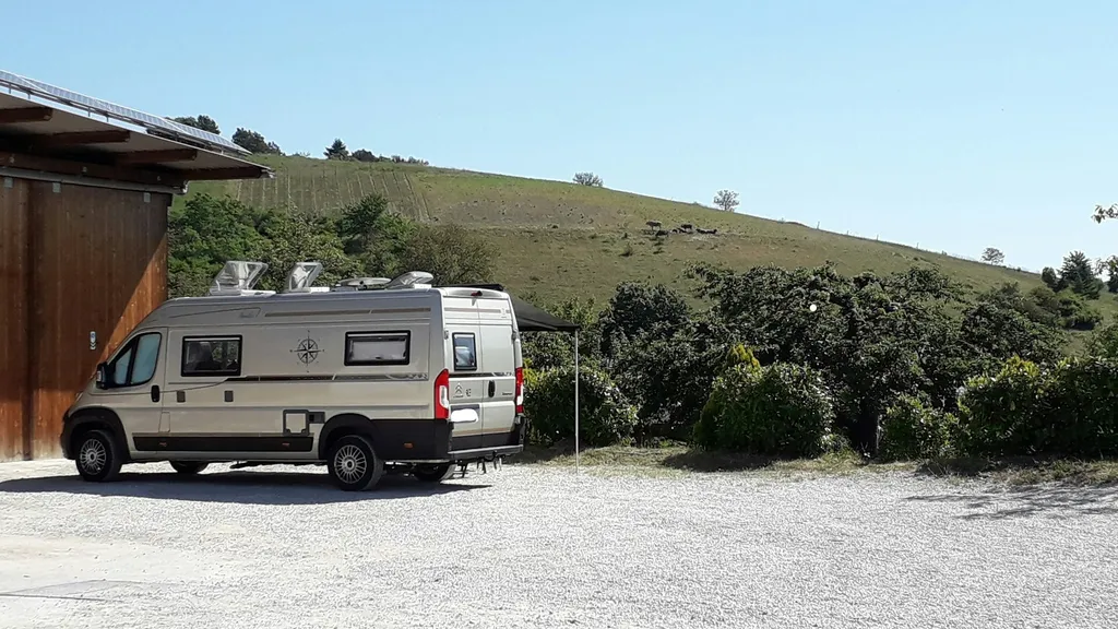 Idyllischer Platz beim Bio-Weingut