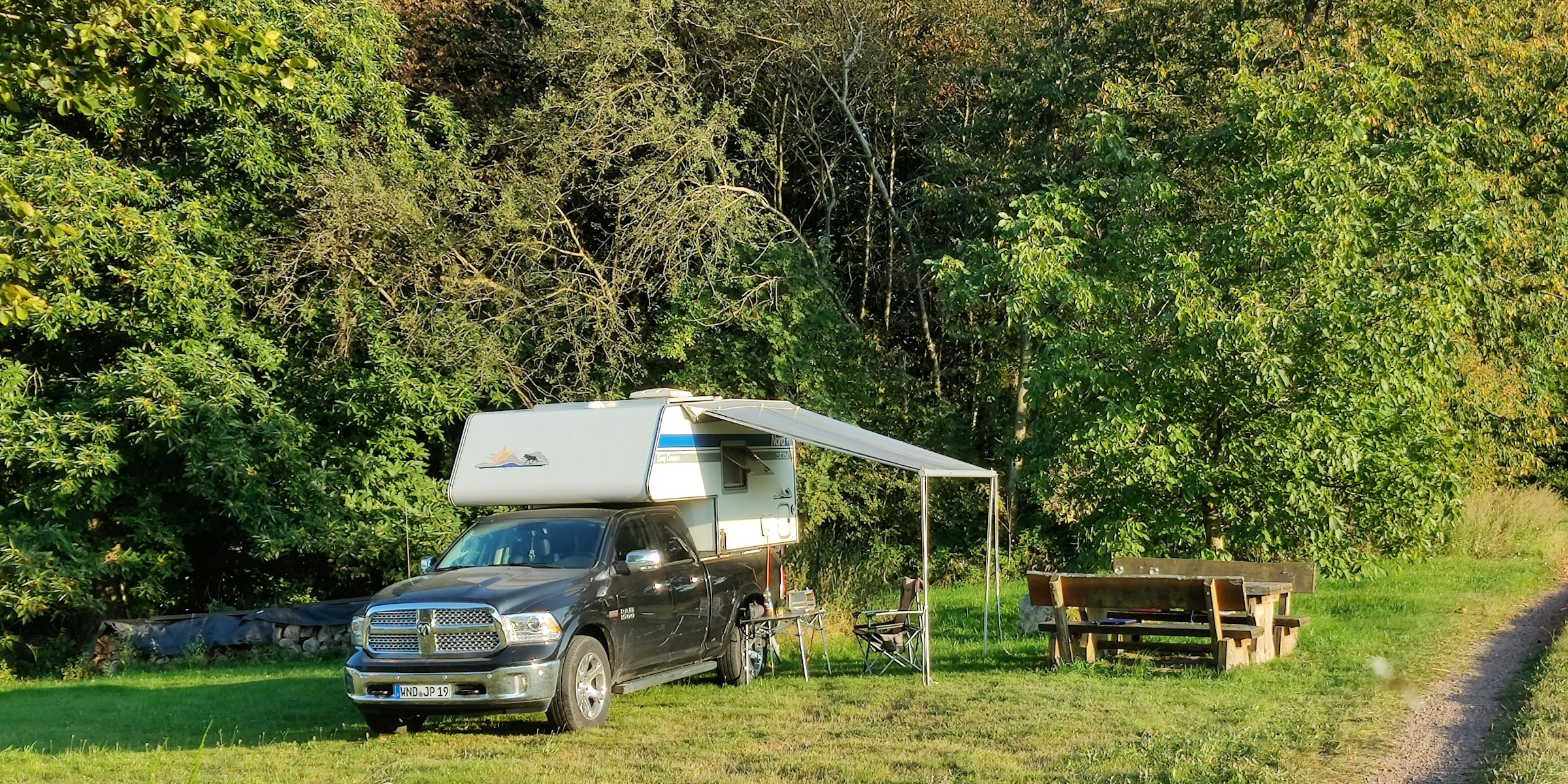 Blumenwiese mit Fernsicht im Naheland