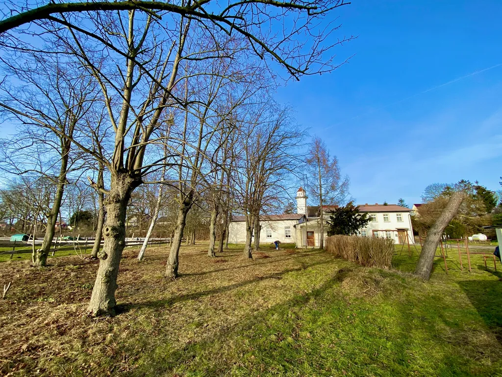 Gartenwiese an kleinem Naturhafen