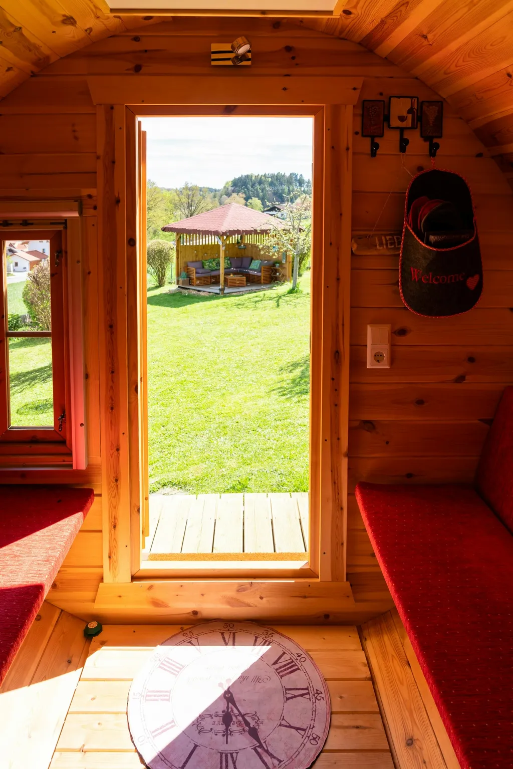 Ausblick aus dem Übernachtungsfass