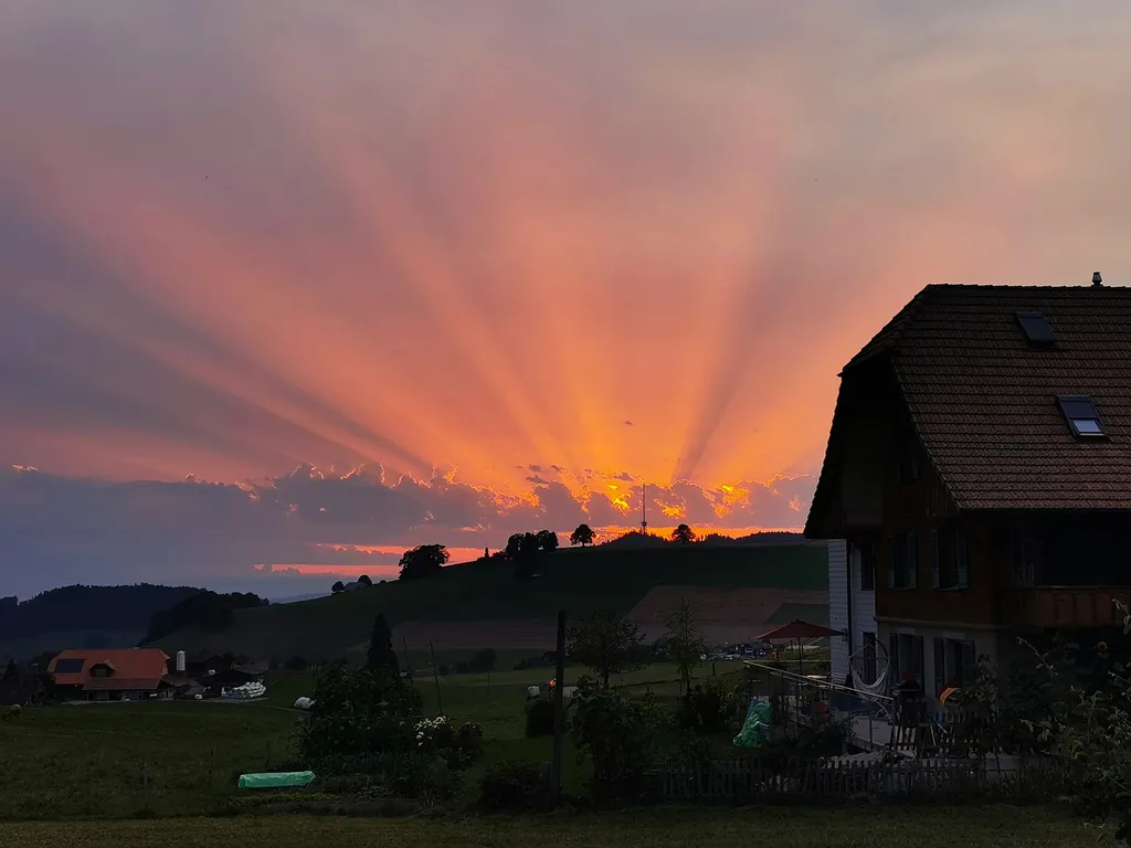 Stellplatz in Weiler mit Abendsonne