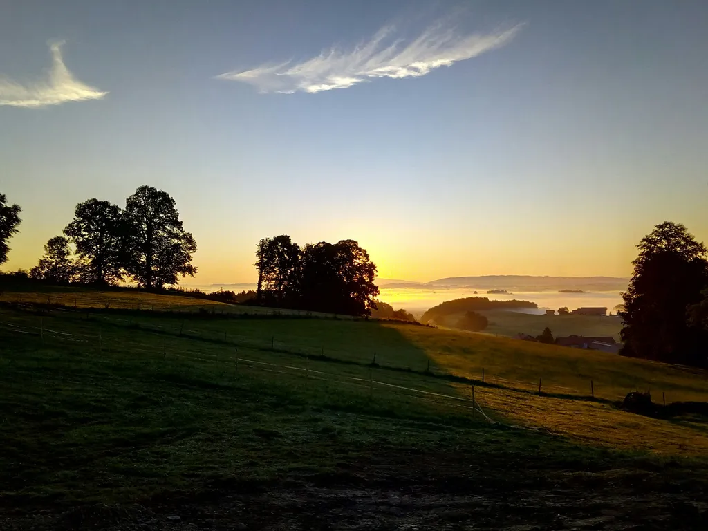 Alpenblick auf 870 m auf dem Auerberg
